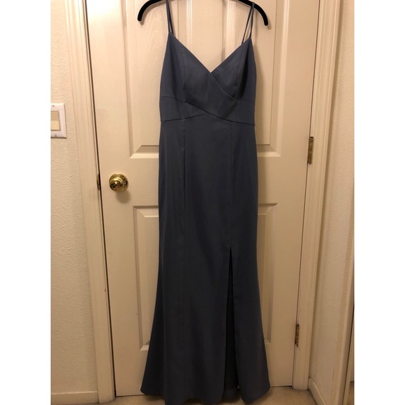 Criss Cross Seam Crepe Gown - Picture 4 of 14